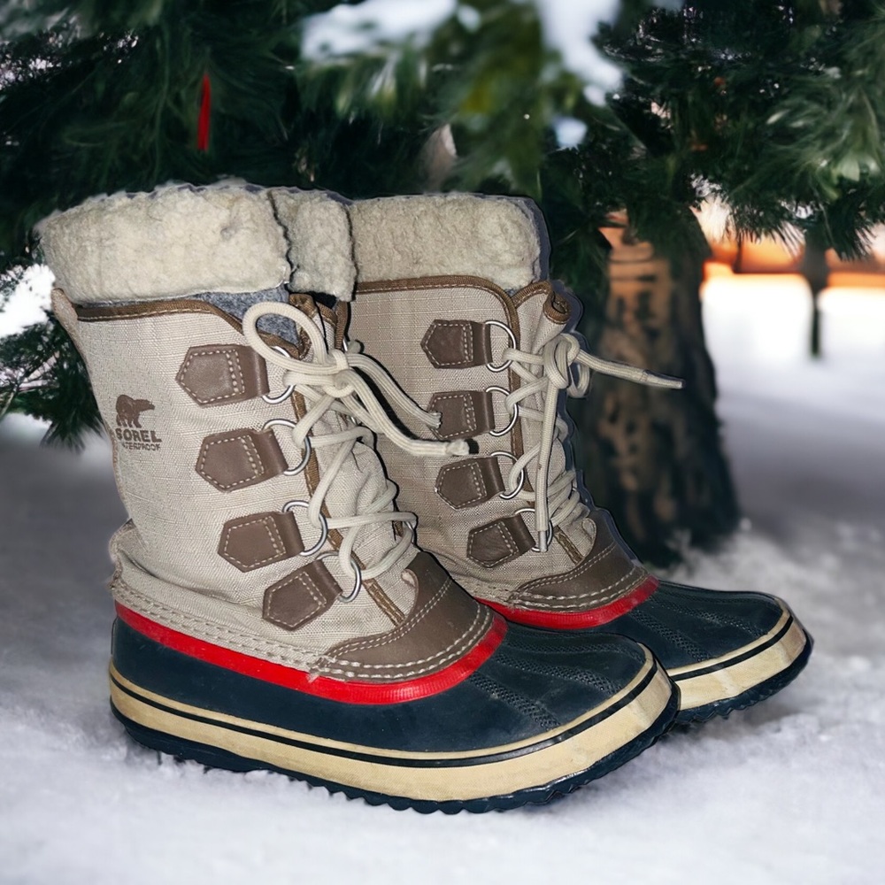 Sorel Women's Winter Carnival Beige - Navy Blue size 7